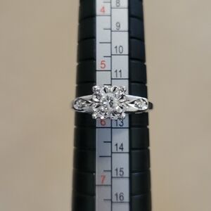 Vintage 14k White Gold And Diamond Ring